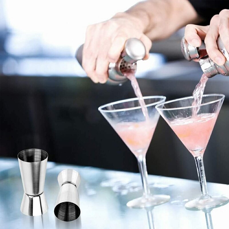25/50Ml Rvs Cocktail Shaker Dubbele Kop Meet Cup Restaurant Speciale Cocktail Glas Maatregel Jigger Keuken gadgets