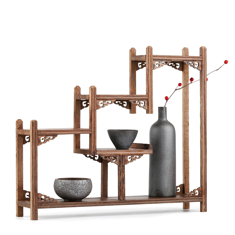 Kleine Massief Houten Eenvoudige Thee Pot Houder Antiek-En-Curiosa Planken Kippenvleugels Hout Chinese Stijl Thee Pot lade