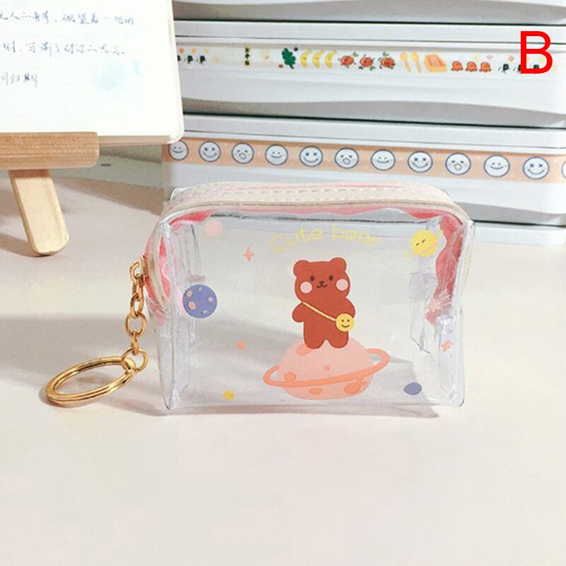 1 pièces Mini Transparent petit portefeuille porte-monnaie sac pochette sac à main femme clé sac à main cosmétiques pochette de rangement: B