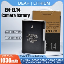 7.4V 1030Mah EN-EL14 EN-EL14A ENEL14 Camera Accu Voor Nikon D5300 D5200 D5100 D3200 D3100 D3300 P7000 P7100 p2100 P7700