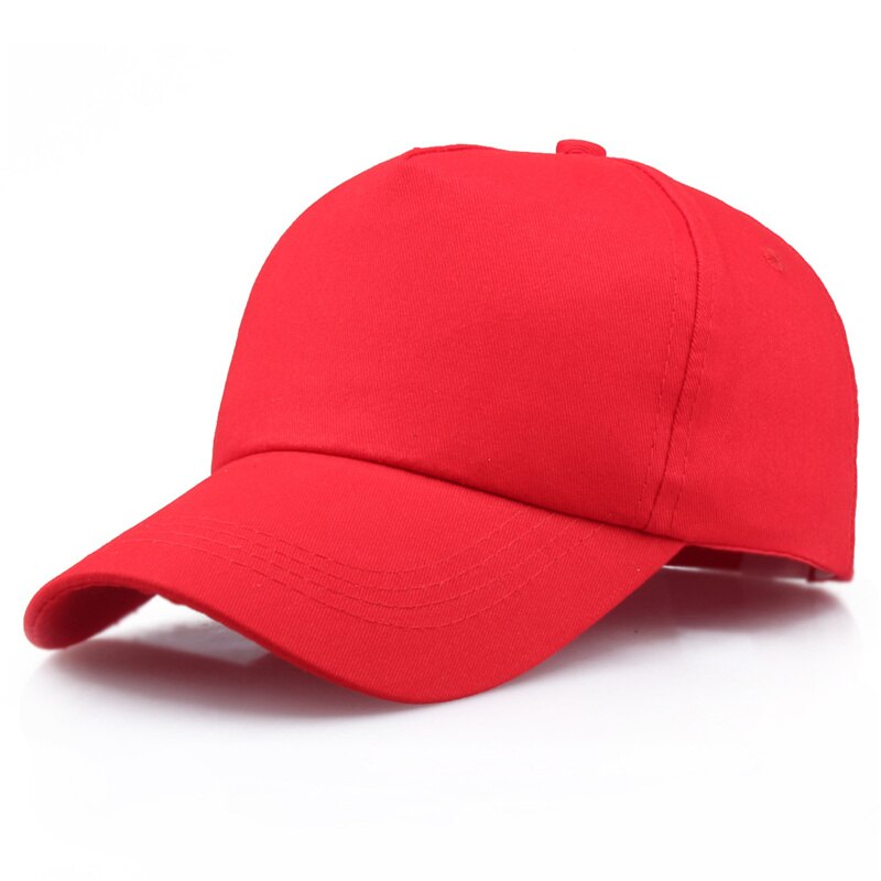 Unisex ensfarvet baseball cap bomuld snapback hatte retro enkel solcreme camouflage accepter tilpasning  bq125: Rød