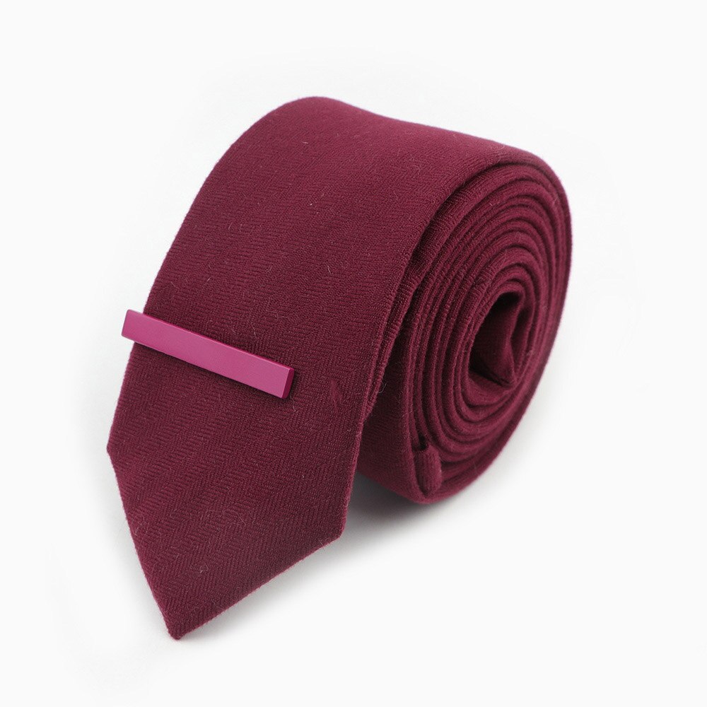 Ensemble de pinces à cravate 6cm, , couleur unie, laine + coton, attaches brillantes, fermoir coloré pour accessoires: 6