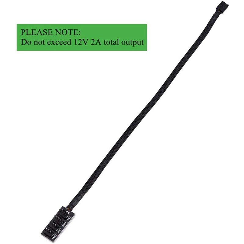 PWM Fan Hub, 4-Pin Computer CPU / Chassis Fan Power Multiplexer Connector Cable Adapter for Computer Radiator Fan