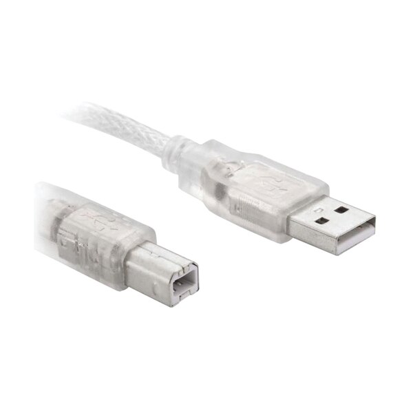 USB PRINTER CABLE TRANSPARENT 2.0V 3 METRE POWERMA... – Grandado