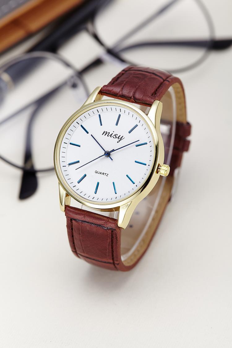Relojes elegantes para amantes, simples números romanos, correa de cuero para parejas, reloj de pulsera resistente al agua, para amantes, reloj de vestir para hombres y mujeres: men-brown