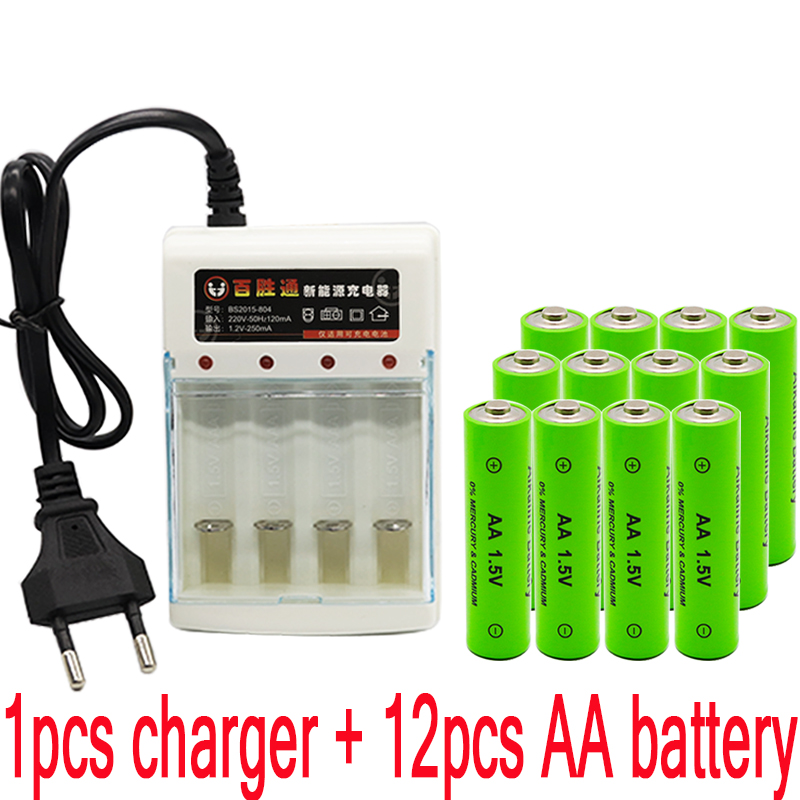 Tag 3000 MAH oplaadbare batterij AA 1.5 V. oplaadbare Alcalinas drummey + 1pcs 4-cell battery charger