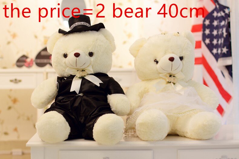 Ours en peluche pour couple, 2/20/40cm, poupée, de mariage, pour mariée et marié, de noël pour femmes et filles: 40cm