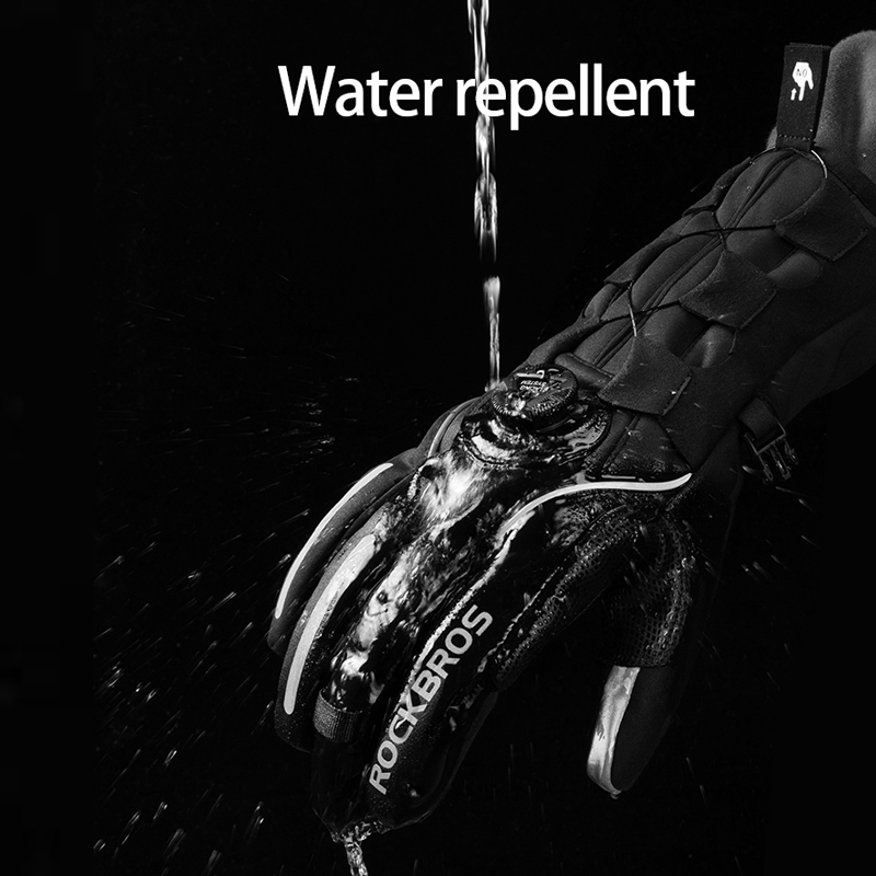 Rockbros Adjusatble Fietsen Handschoenen Reflecterende Screen Touch Warm Mtb Fiets Handschoenen Outdoor Waterdicht Motorfiets Fiets Handschoenen