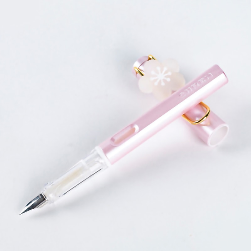 Fountain Pen 0.5mm Pen 2 Color Available Cute Style Pens Get 2 Ink Capsules For Student Kawaii Brush Pen Set School Supplies