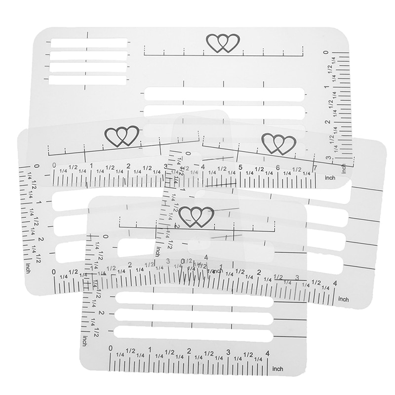 4PCS/Set Templates Ruler Craft Addressing Guide Notebook Letter Envelope Stencil Set