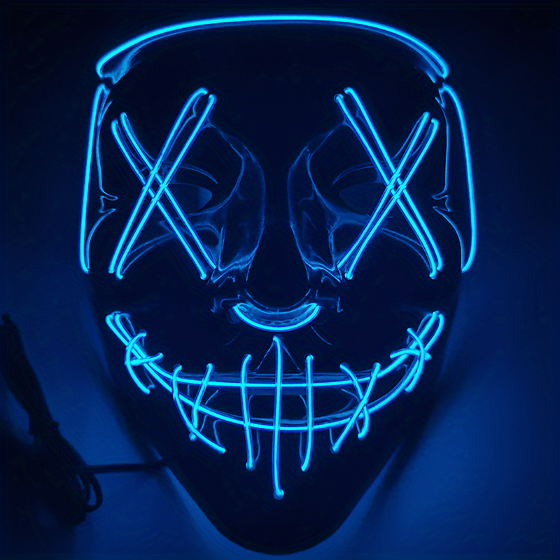 Halloween Mask LED Light Up Full Face Mask Cosplay Halloween Costume Masquerade Party, Carnival,