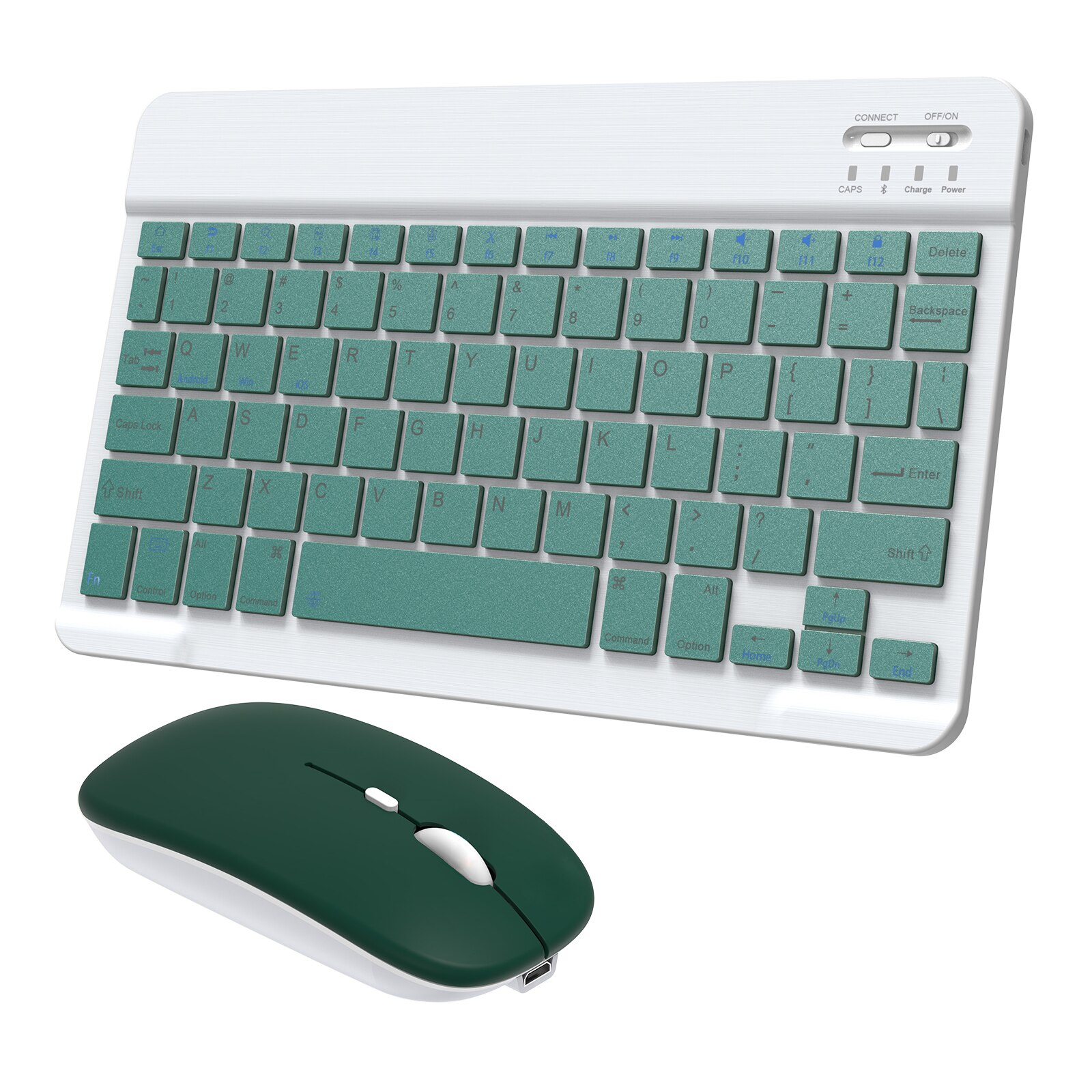 Mini Wireless Keyboard Bluetooth Keyboard For ipad Phone Tablet Rechargeable keyboard For Android ios Huawei Samsung Xiaomi: 10in-Green2-Set