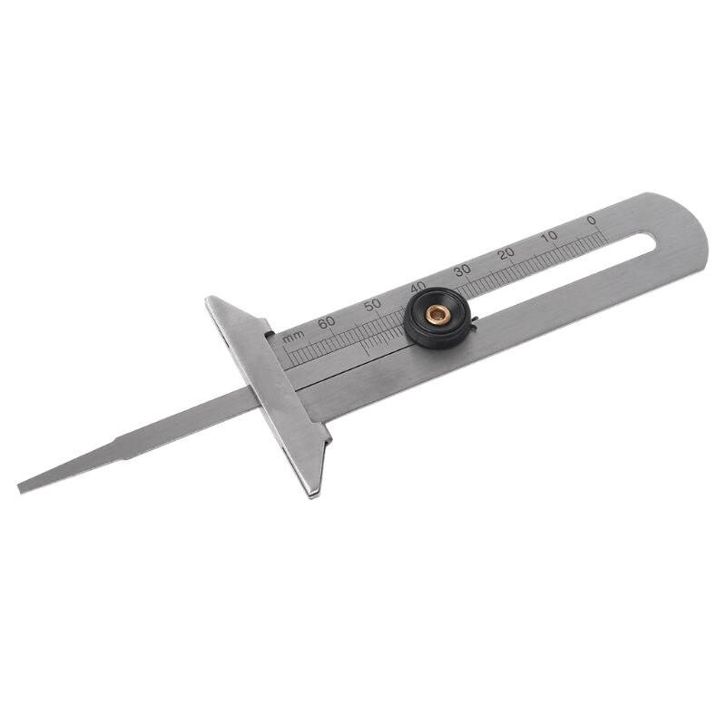 Calibrador Vernier de acero inoxidable para neumáticos de coche, herramienta de medición de 0-60mm/0-50mm, calibrador de profundidad, regla