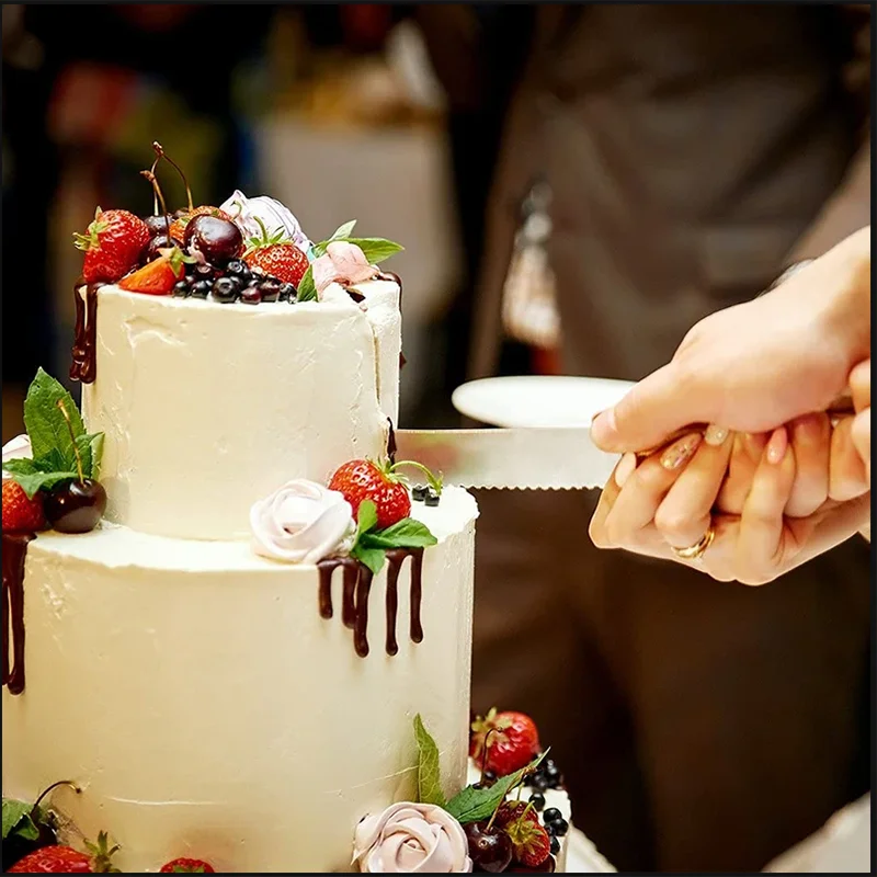 Couteau à gâteau de mariage en acier inoxydable, spatule à dessert de cuisine, outil de cuisson de tarte de fête d'anniversaire, diviseur de fromage à Pizza, accessoires de couteau