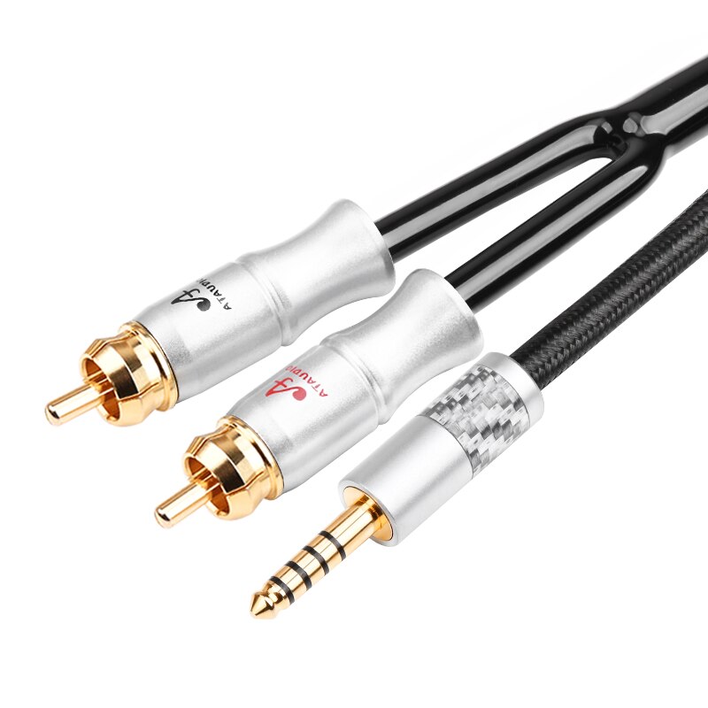 Hifi 6N Ofc 4.4 Mm Naar 2rca Audio Kabel Hifi Telefoon Computer Versterker Audio Kabel 4.4 Dubbele Rca kabel