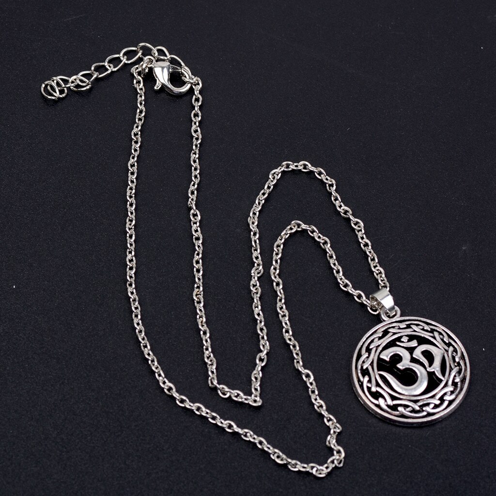 India Ethnic Om Aum Symbol Pendant Hindu Yoga Chain Necklace Lucky Charms Jewelry