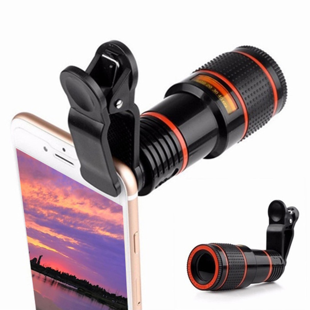 Universal 12X HD Zoom Telescope Phone Camera External Telephoto Lens with Clip Camera External Telephoto Lens with Clip Telescop
