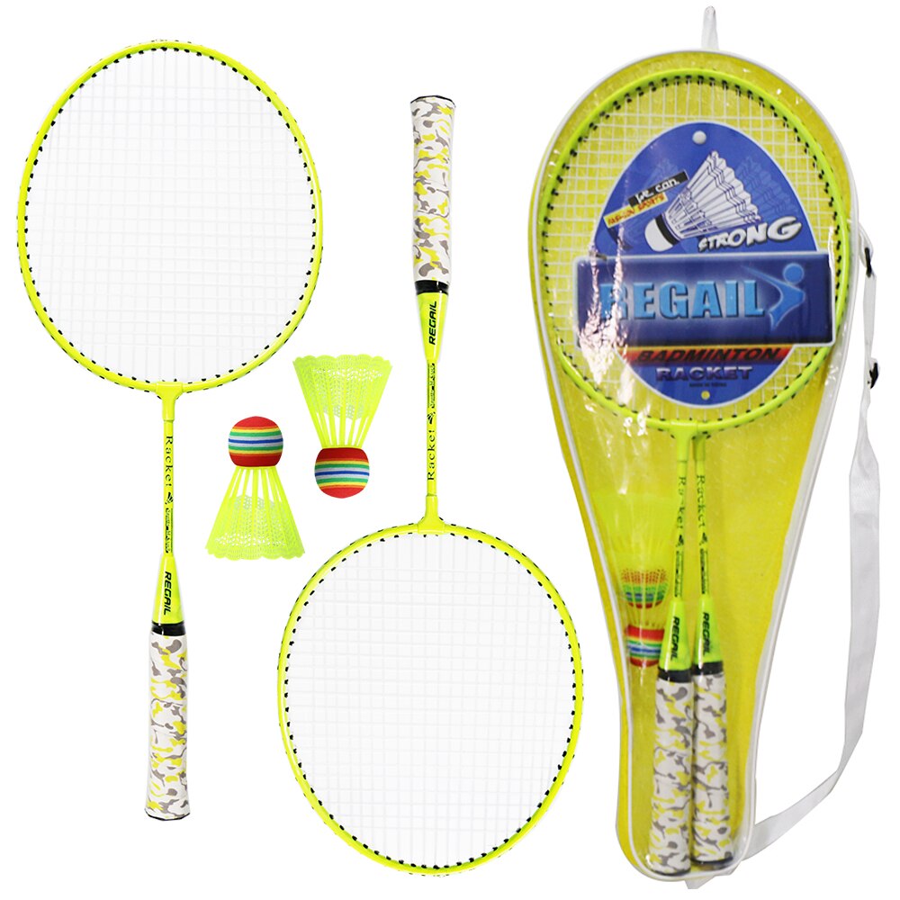 Outdoor Badminton Rackets with Balls 2 Player Badminton Set for Children Indoor Outdoor Sport Game 1 Pair