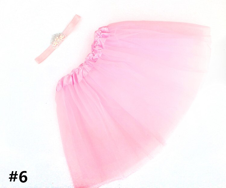 Kroon Haarband Baby Pak Kinderen Tutu Rok Haarband Pak Baby Fotografie Gaas Rok Infant Tulle Rok: Roze