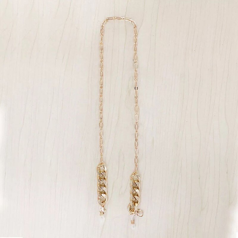 Reading Glasses Face mask Chain For Women metal Imitation pearls Non-slip Sunglasses Cords Casual Eyeglass Chain For Men: C17