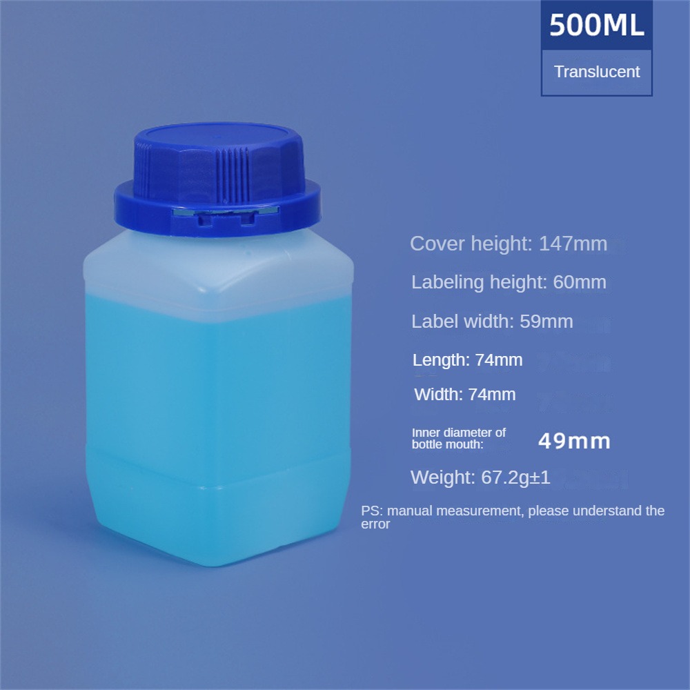 Bouteille en plastique carrée vide avec couvercle, récipient HDPE de alimentaire, shampoing, Lotion, peinture, bouteille rechargeable