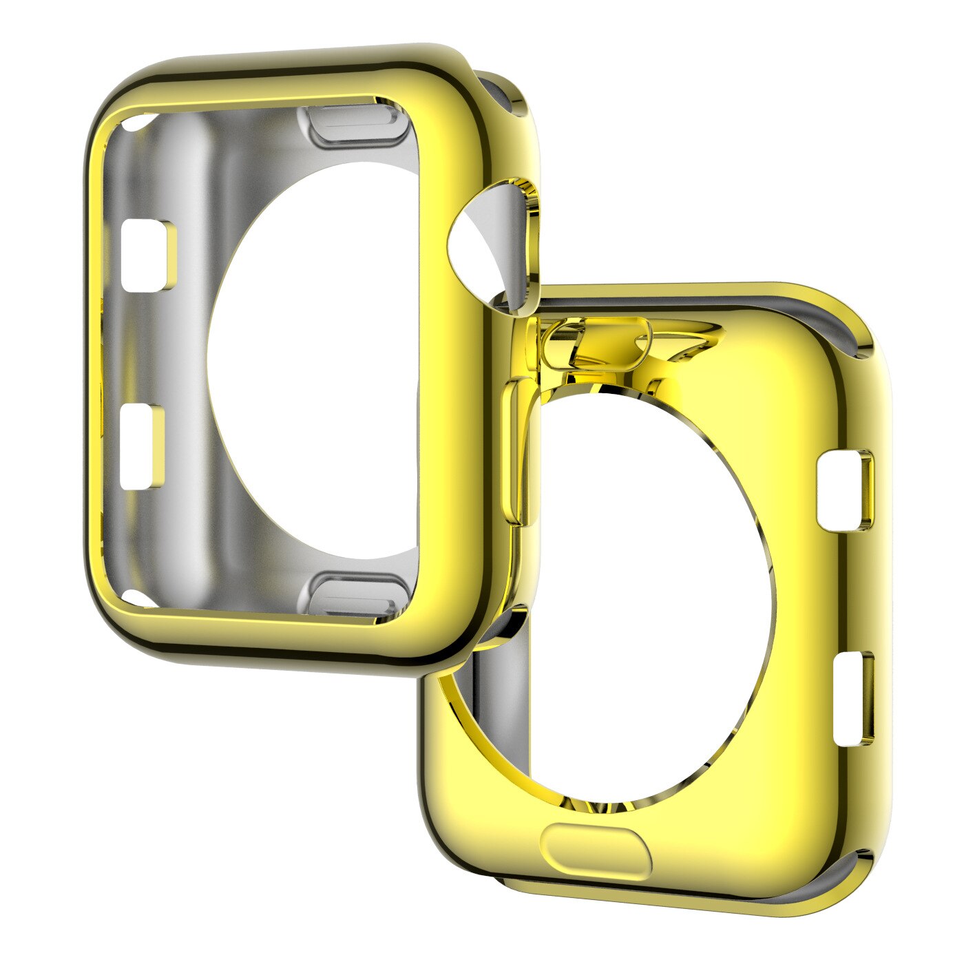 Apple watch-hoesje is van toepassing op een iwatch-gegalvaniseerd tpu-hoesje met een hol rond gat.