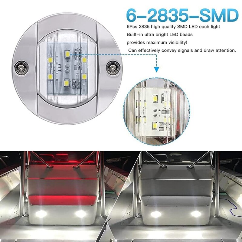 Marine Boat LED Lights Marine Courtesy Lights for Boating Kayak Dinghy Navigation Vessels Freighters Hovercrafts Fishing