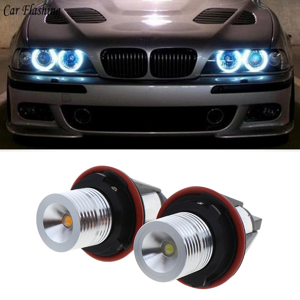 2 stk led angel eyes bil blinkende til bmw  e39 e53 e60 e61 e63 e64 e65 e66 e87 525i 530i xi 545i m5 fejlfri markeringslygter pærer