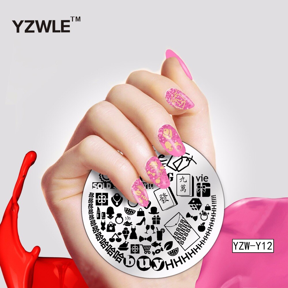 1 pièce ronde fleur Nail Art Image timbre estampage plaques manucure modèle bricolage vernis pochoir ongles outils