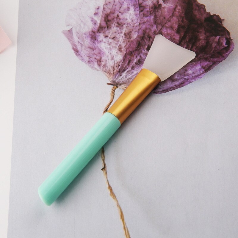S'AGAPO 1PCS Face Beauty Silicone Facial Mask Brush Soft Head Silicone Brush Homemade Makeup Mask Application Brush: Green