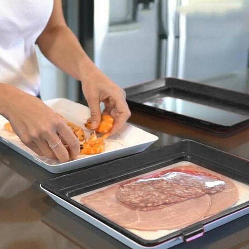 Bandejas de almacenamiento de alimentos apilables, bandeja elástica de conservación de alimentos, reutilizable, para mantener fresco el refrigerador, contenedor de almacenamiento de alimentos de cocina