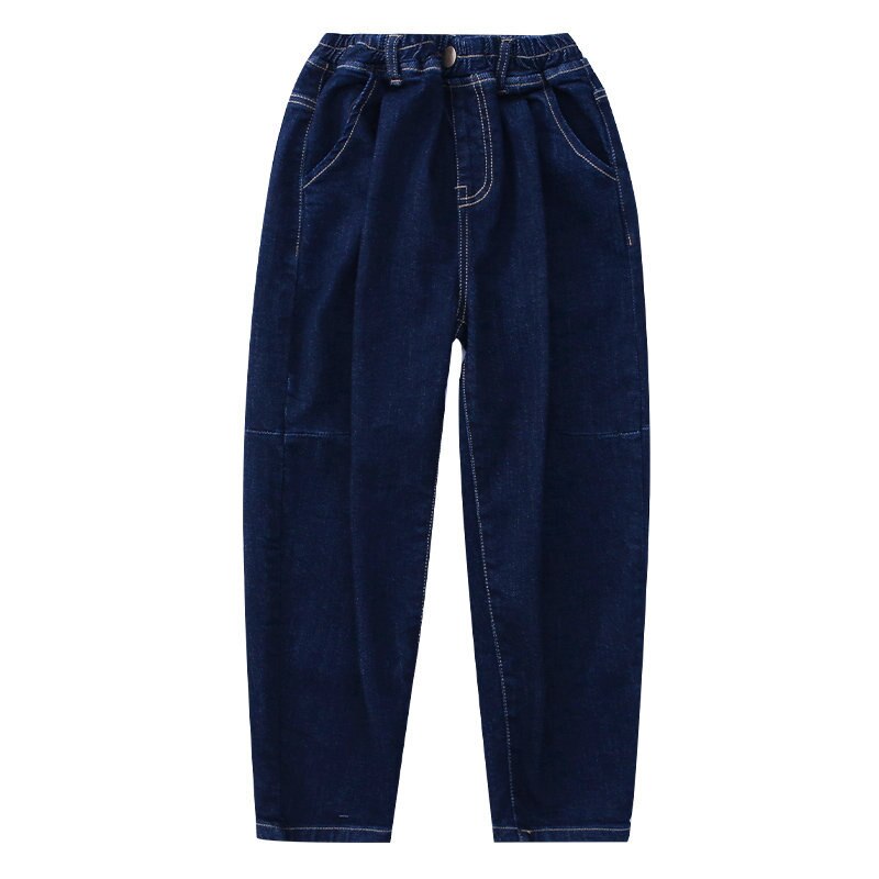 Girls Blue Wash Tencel Pull Hem Cargo Jeans