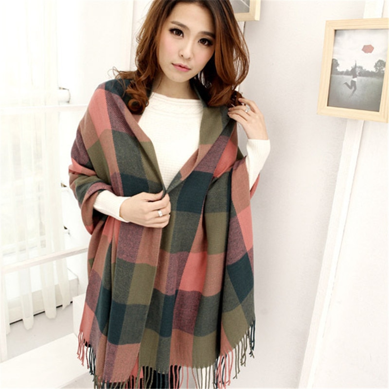 Plaid Winter Scarf Women neck head Scarves Casual Scarfs Cashmere ladies shawls and wraps Bufandas Hombre: 14