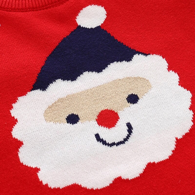 Children Boy Girl Winter Thickened Warm Santa Christmas Sweater Tree Print Knitted Sweaters