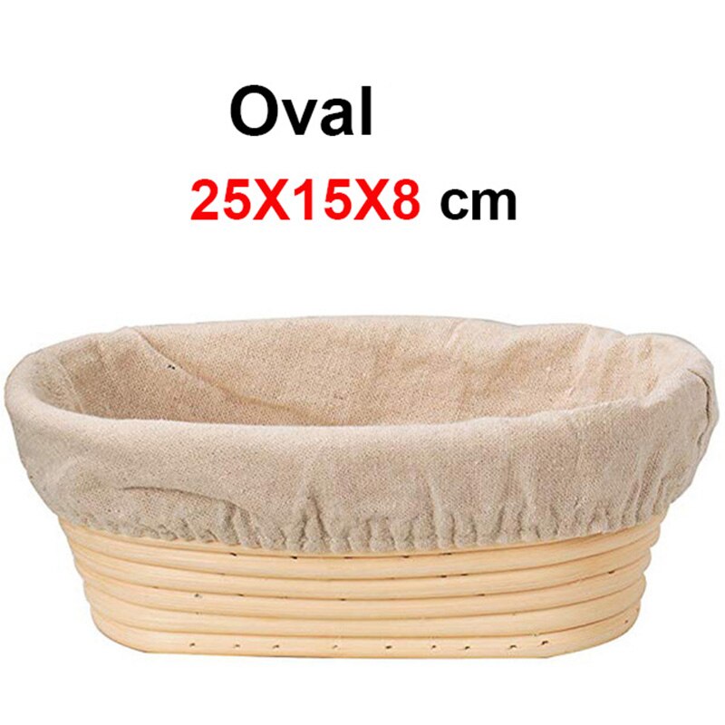 Rattan Bread Proofing Basket Natural Oval Rattan Wicker Dough Fermentation Sourdough Bread Basket Fermentation With Cloth Bag: Oval 25X15X8CM