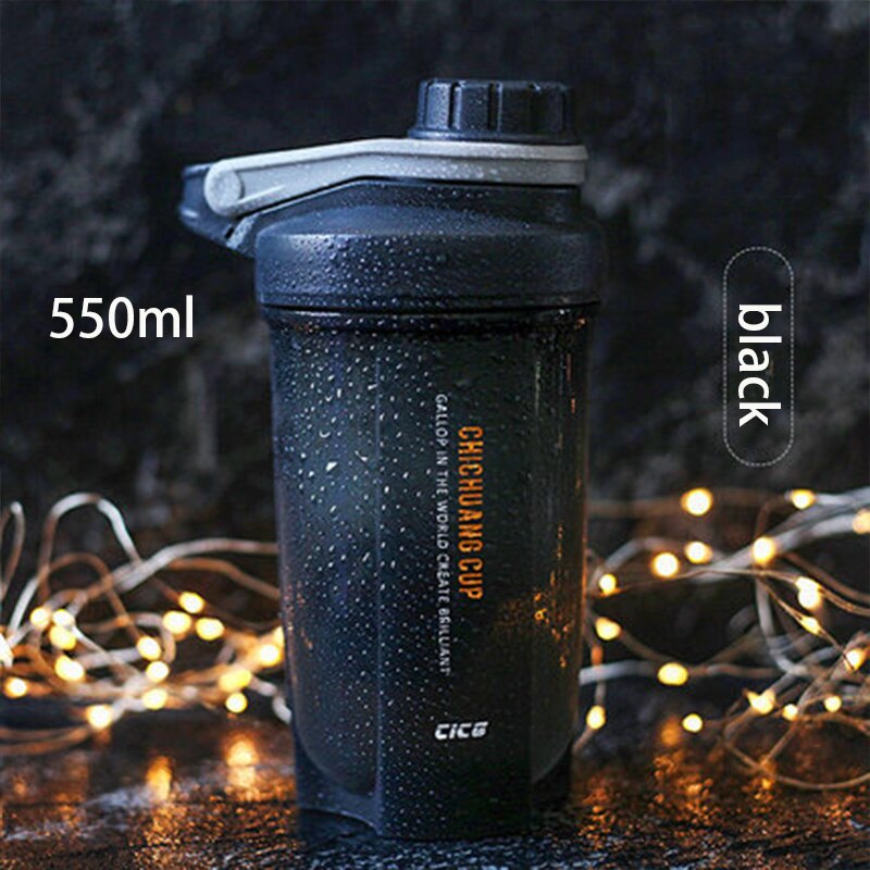 Fashionable, Easy To Carry, Shake And Shake Cup, Fitness Men And Women With Essential Drinking Cups, Fitness Plastic Cups.: black