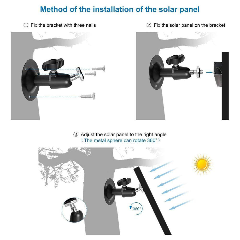 10ft Solar Panel For Security Camera 5W Wall Mount Outdoor Weatherproof Solar Power Charging Panel For Home System