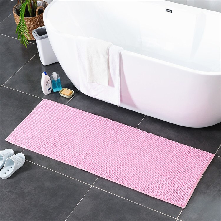 Antislip badmat chenille bad waterabsorptie douchemat 50*120 50*140cm: Roze / 50 x 120 cm