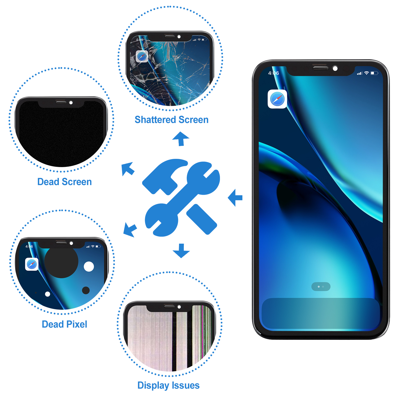 Factory 100% Lcd for iPhone XR Display Screen Touch With Metal Factory Display For iPhone XR Lcd touch Screen