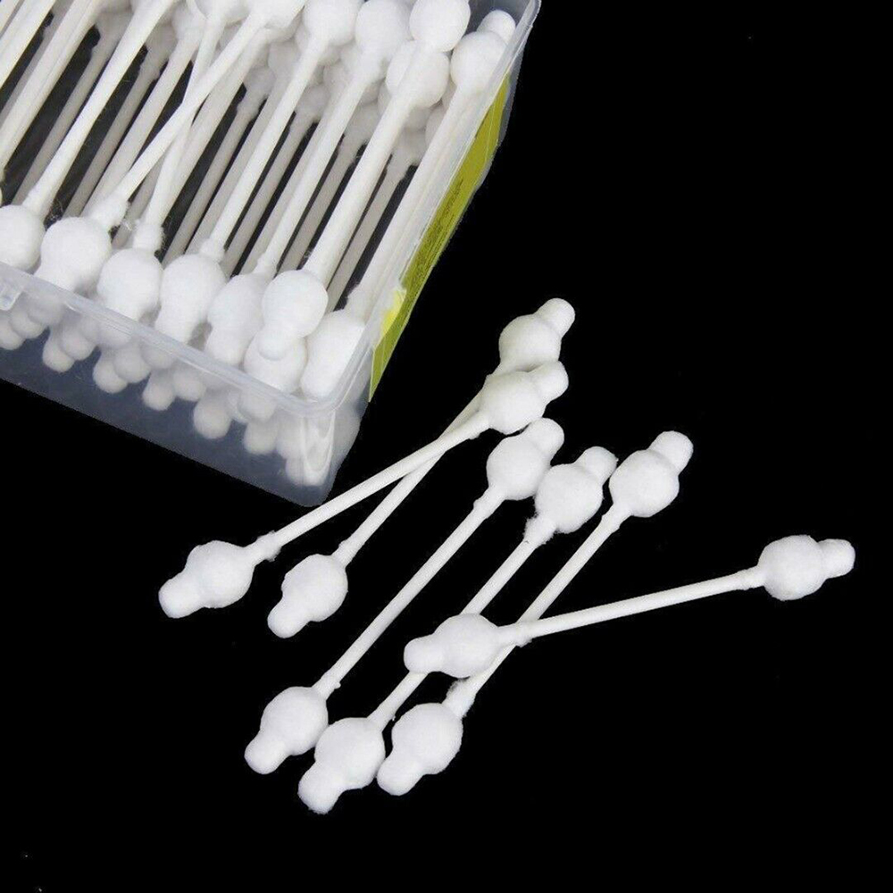 55pcs Large Cotton Swabs Baby Safety Care Cotton Buds Double Tip Pure Cotton