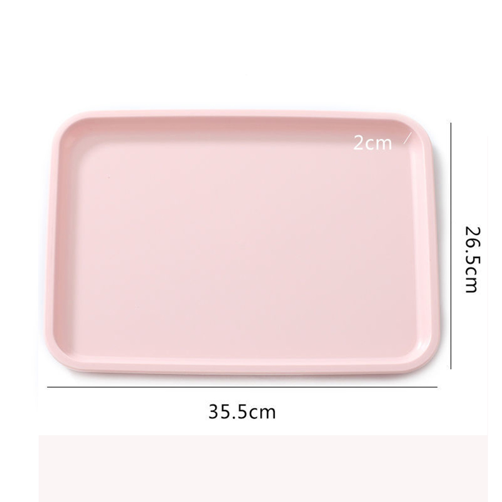 Large Plastic Serving Tray Kitchen Rectangular Tray Organizer Storage Plate Decorative Party for Fruit Dessert Home Kitchen: Pink  L