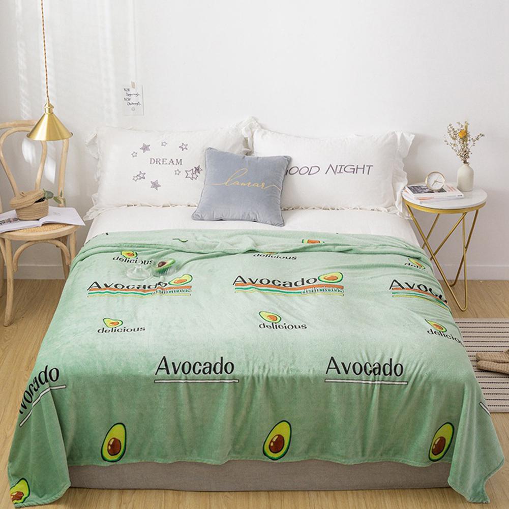 TPFOCUS Friendly Soft Blankets Bed Linen Warm Autumn Winter Printing Blanket for Home Bed Sheet Supplies: Avocado green / 150x200cm