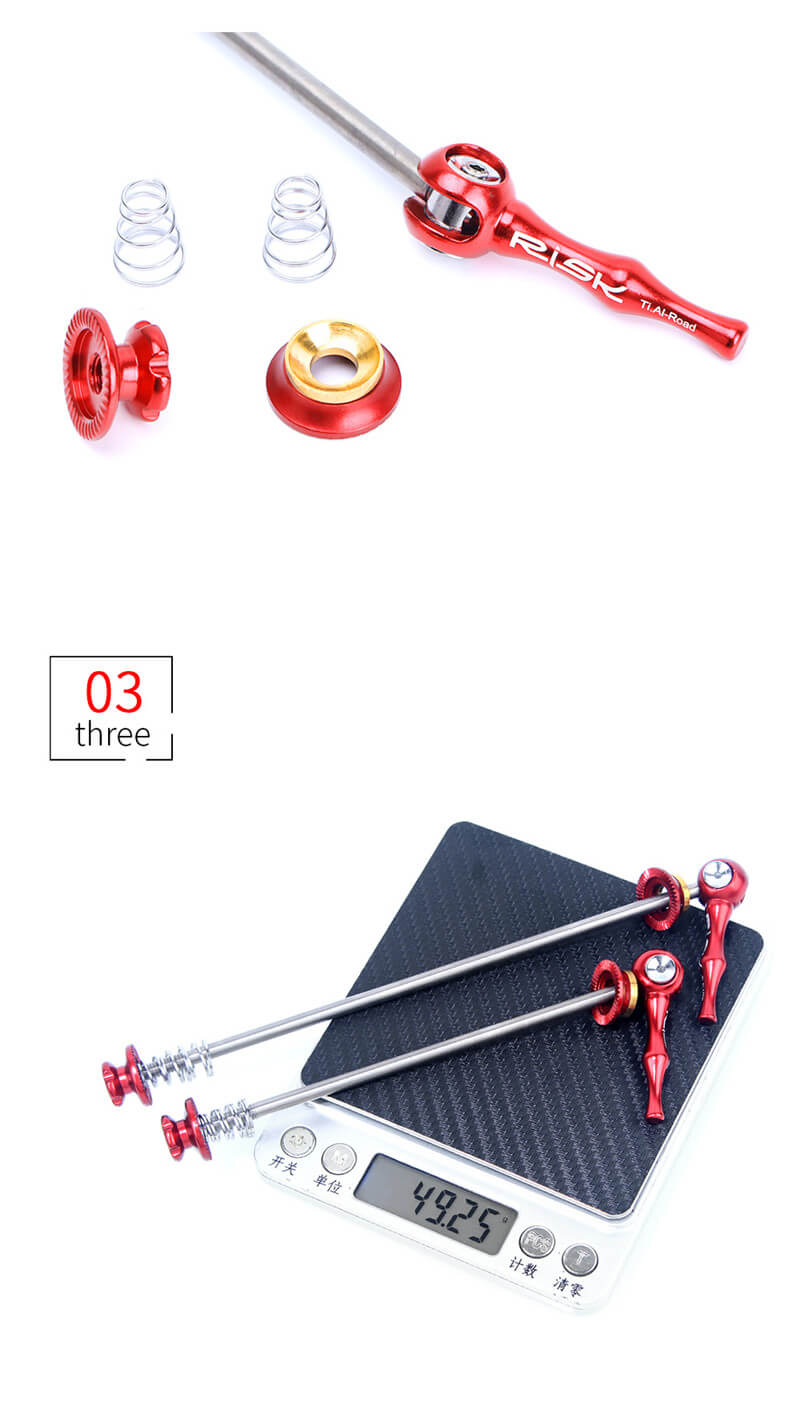 Riesgo de liberación rápida pinchos para bicicleta de aleación de titanio Anti robo QR pinchos para MTB Carretera ruedas de bicicleta de bloqueo de seguridad de piezas de ciclismo