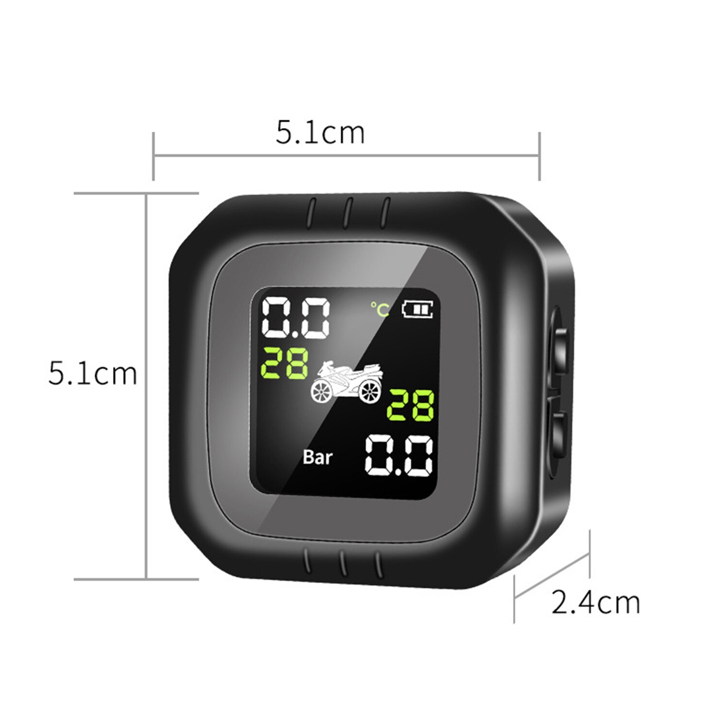 LCD Display Waterdichte Draadloze TPMS Motorfiets Bandenspanningscontrolesysteem Solar Externe Sensor Moto Detectie Gereedschap