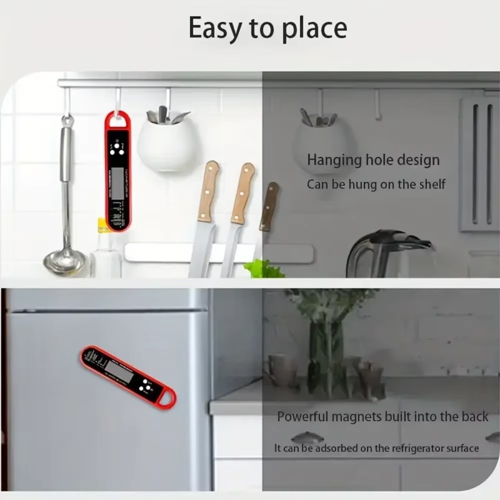 Folding Food Thermometer Kitchen Baking Digital Water Thermometer Food Probe Meat Grill Thermometer