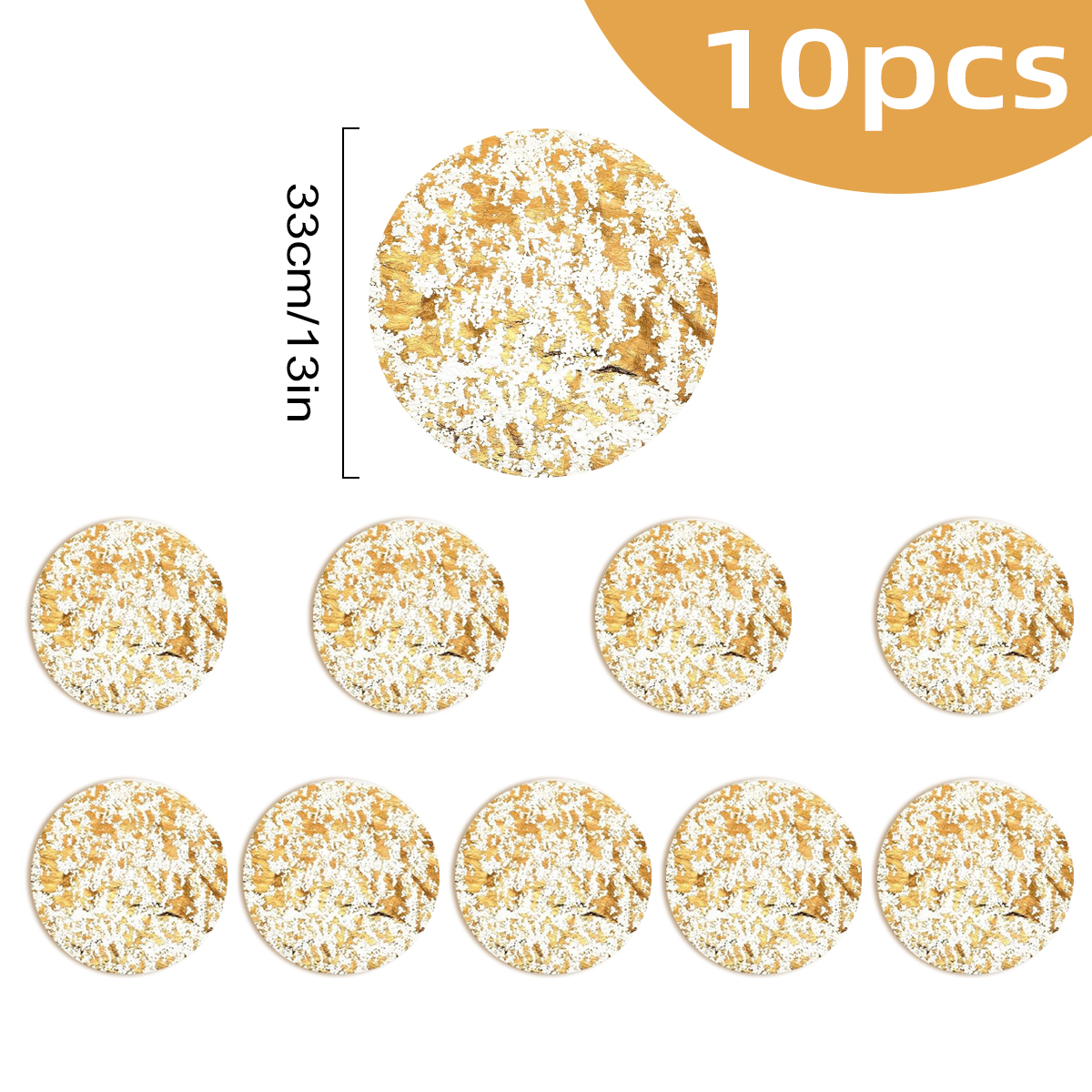 Juego de manteles individuales dorados desechables Leeseph, manteles de mesa redondos de lámina dorada de 13 pulgadas para mesa de comedor de decoración del hogar de de Navidad: Rojo