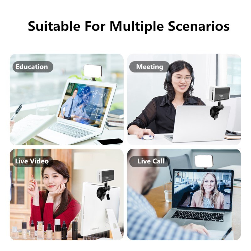 Dimmable Zoom Calls Remote Video Conference LED Fill Light Photography Studio Live Makeup USB Rechargeable LED Conferencing Lamp