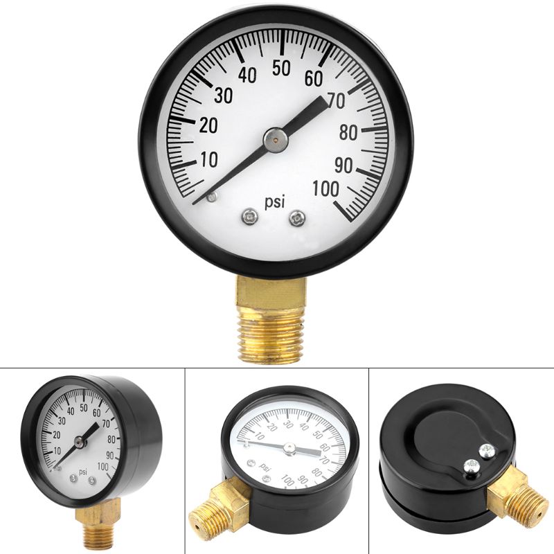 0-100 PSI 1/4\" Well Pump Pool Spa Filter Water Pressure Gauge Low Lead Side Mount WXTC