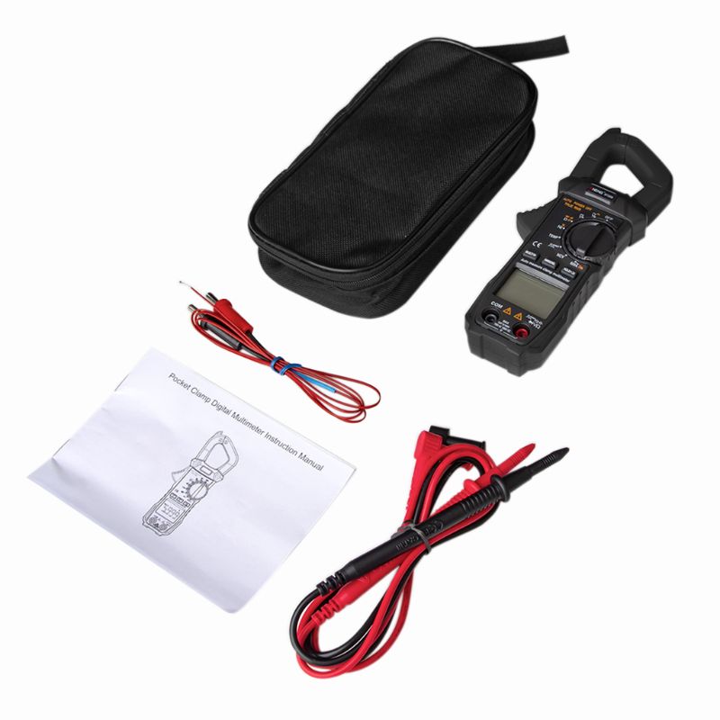 6000 Counts True RMS Clamp Meter Digital Multimeter w/ Square Wave Output Diode: black