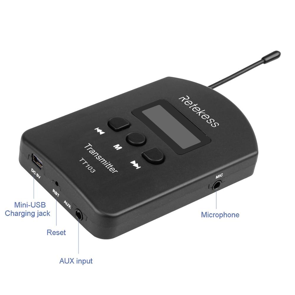 RETEKESS TT103 UHF Wireless Tour Guide System Transmitter For Church Translation Factory Visit Training Business Meeting Museum